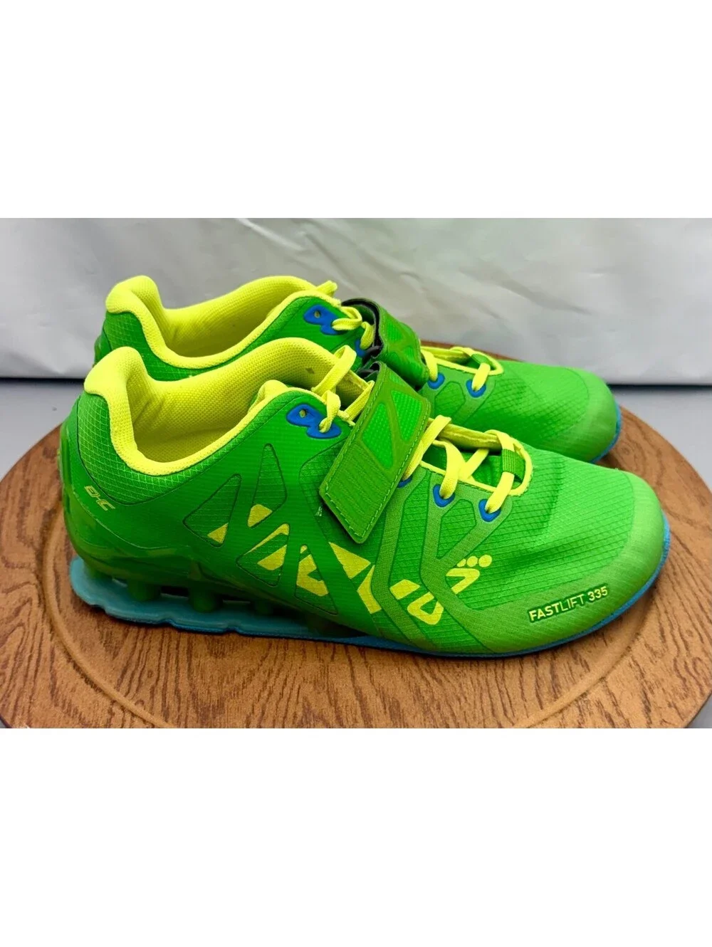 INOV-8 Fastlift 335 Green Yellow Power Weight Lifting Shoes Womens 8.5 Men 7